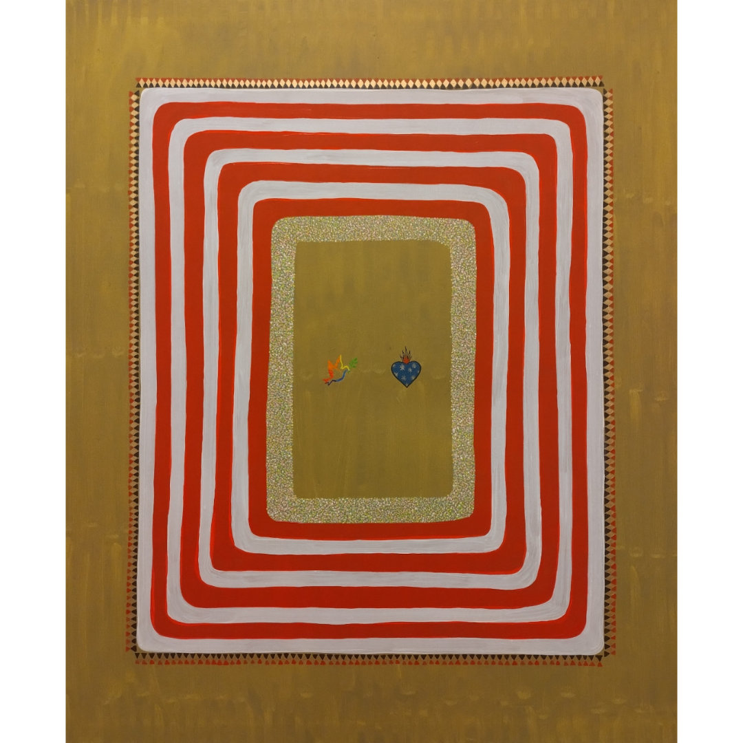 Jokelainen Kirsi - Rauhaa ja rakkautta , 2026, öljy kankaalle, 120 cm x100 cm square