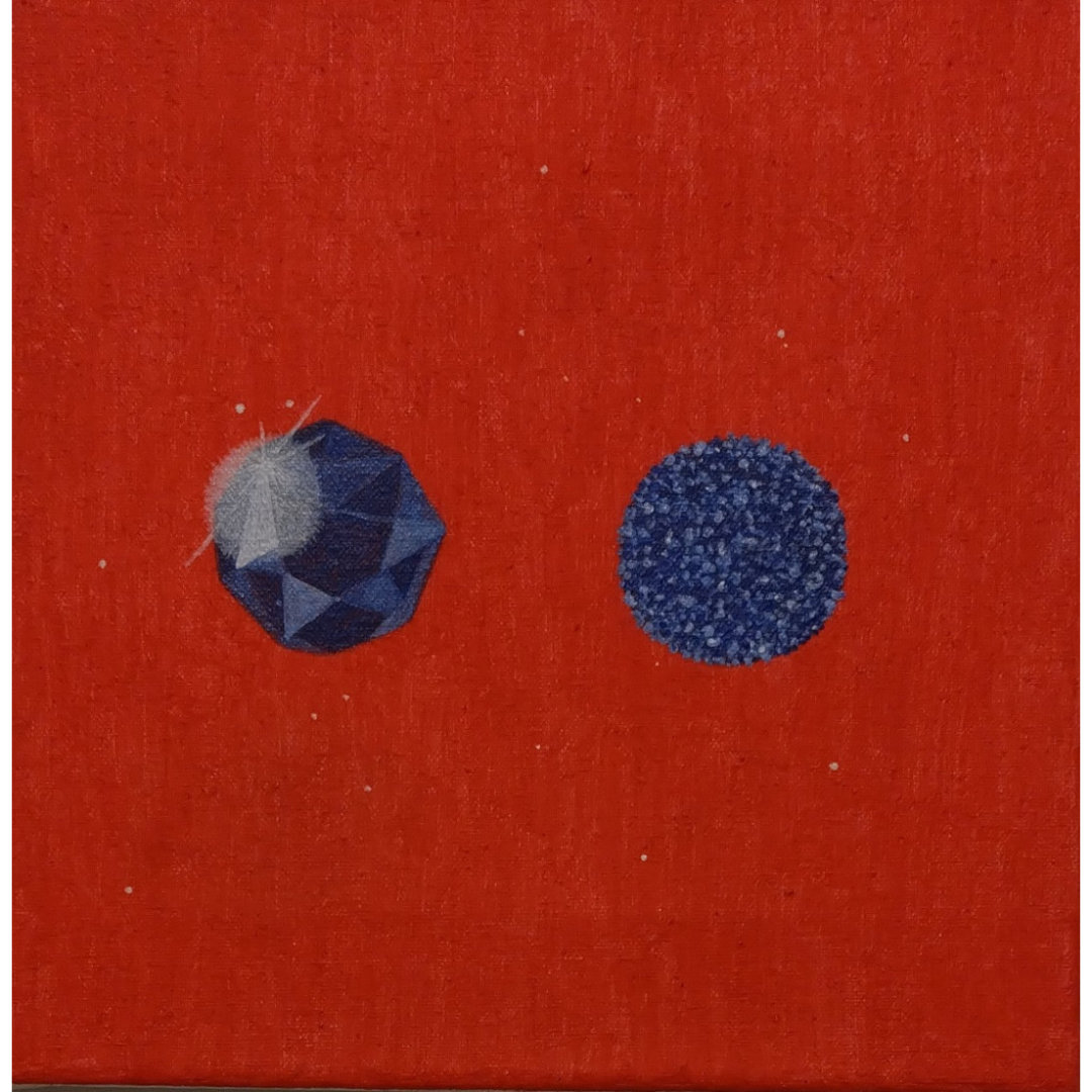 Jokelainen Kirsi - Safiiri ja teräs, 2026, öljy kankaalle, 24 cm x 24 cm square